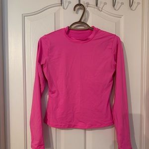 Skims pink swimwear/ workout long sleeve top. Size large.